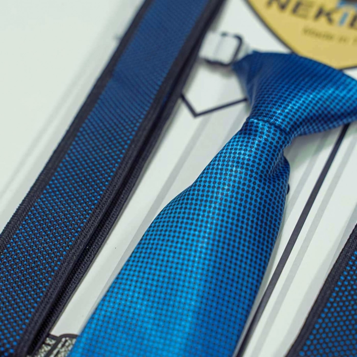 Παιδικό σετ τιράντες γραβάτα για αγόρια dots μπλε παιδικά ρούχα online αγοίρστικα αξεσουάρ οικονομικά ετών3