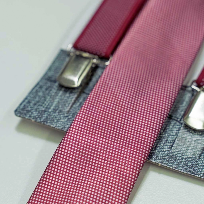 Παιδικό σετ τιράντες γραβάτα για αγόρια dots μπορντό παιδικά ρούχα online αγοίρστικα αξεσουάρ οικονομικά ετών3