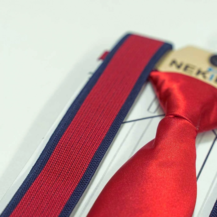 Παιδικό σετ τιράντες γραβάτα για αγόρια line κόκκινο παιδικά ρούχα online αγοίρστικα αξεσουάρ οικονομικά ετών3