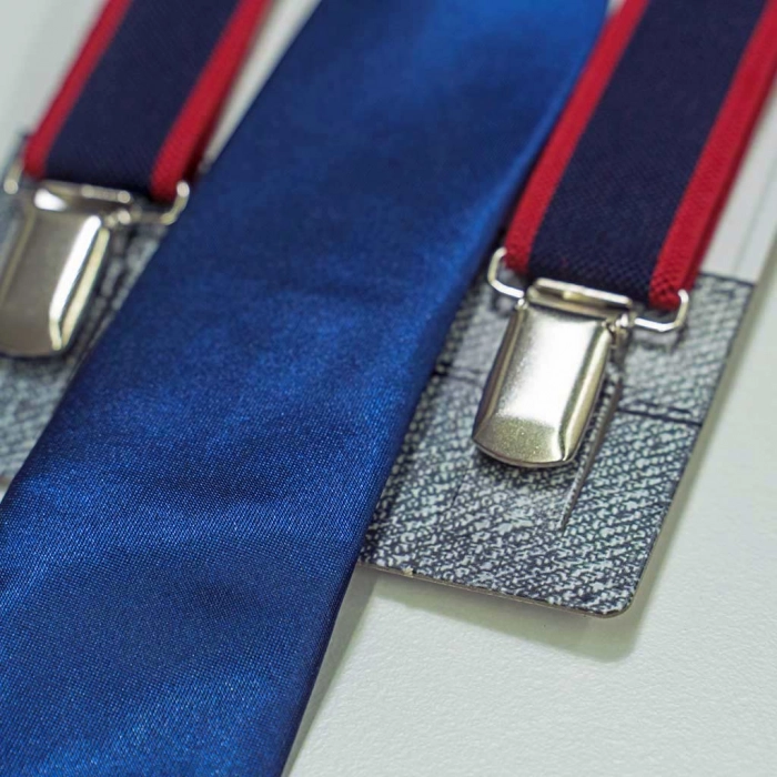 Παιδικό σετ τιράντες γραβάτα για αγόρια line μπλε παιδικά ρούχα online αγοίρστικα αξεσουάρ οικονομικά ετών2