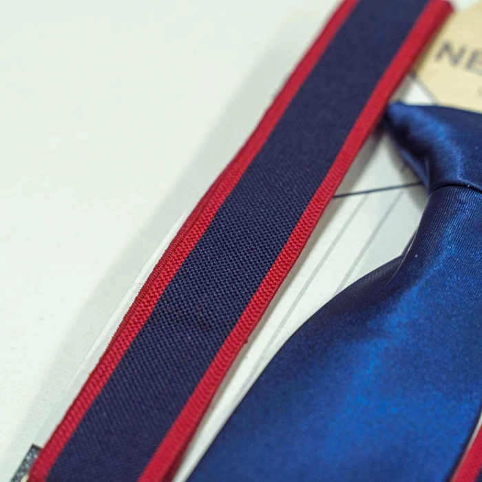 Παιδικό σετ τιράντες γραβάτα για αγόρια line μπλε παιδικά ρούχα online αγοίρστικα αξεσουάρ οικονομικά ετών3