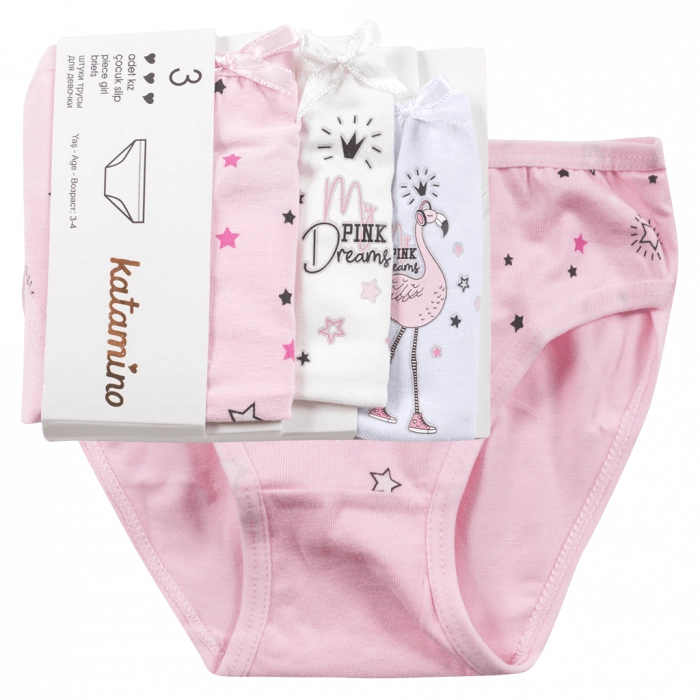 Σετ 3 παιδικά βρακάκια για κορίτσια Pink Dreams κοριτσίστικα εσώρουχα ιδιαίτερα ποιοτικά βαμβακερά  ετών δώρο