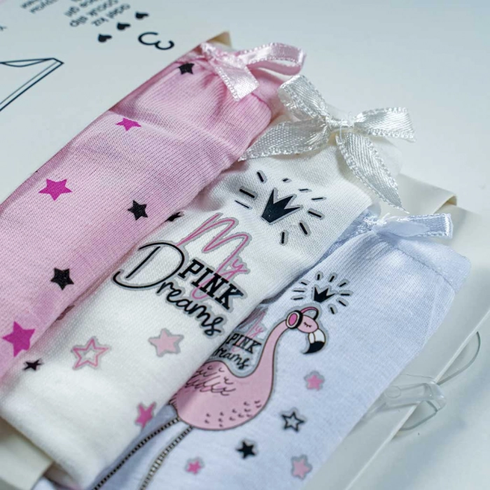 Σετ 3 παιδικά βρακάκια για κορίτσια Pink Dreams κοριτσίστικα εσώρουχα ιδιαίτερα ποιοτικά βαμβακερά  ετών δώρο (3)