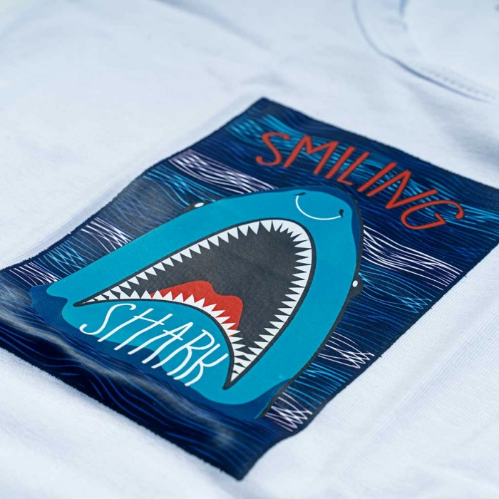 Παιδικό σετ εσώρουχα για αγόρια Smiling Shark άσπρο αγορίστικα ποιοτικά εσώρουχα βαμβακερά για δώρο ετών χρονών online (3)