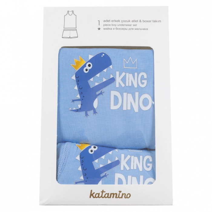 Παιδικό σετ εσώρουχα για αγόρια king Dino σιέλ αγορίστικα ποιοτικά εσώρουχα βαμβακερά για δώρο ετών χρονών online (1)