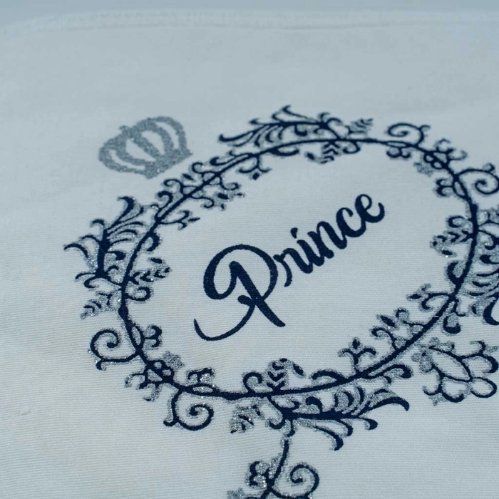 Βρεφική μπουρνουζοπετσέτα με γαντάκια για αγόρια prince μπλε πετσετούλες για μωράκια νεογέννητα  βαμβακερές (3)