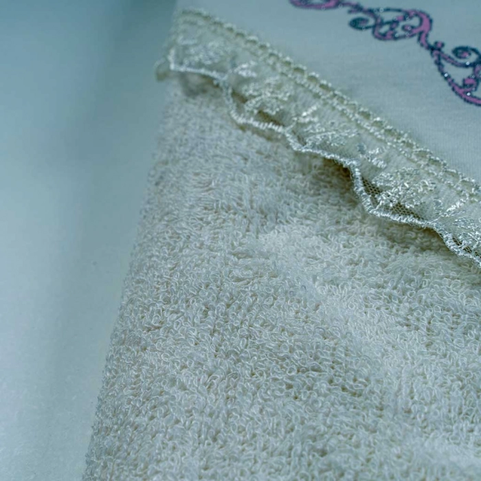Βρεφική μπουρνουζοπετσέτα με γαντάκια για αγόρια prince μπλε πετσετούλες για μωράκια νεογέννητα  βαμβακερές (5)