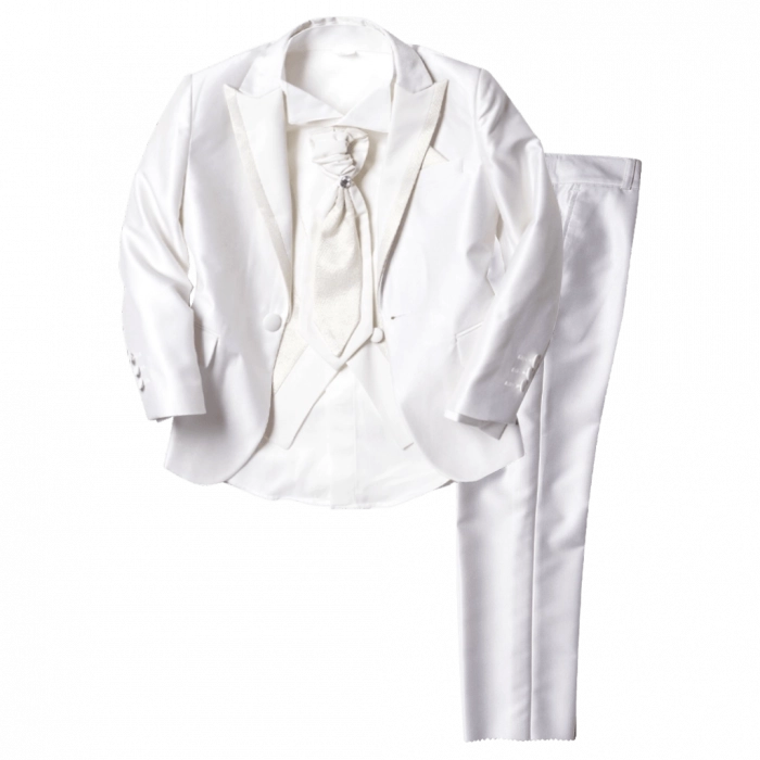 Παιδικό κοστούμι για αγόρια Σκύρος Λευκό 5-14 κοστούμια για παραγαμπράκια για γάμους βαφτίσεις ολοκληρωμένο σετ ετών