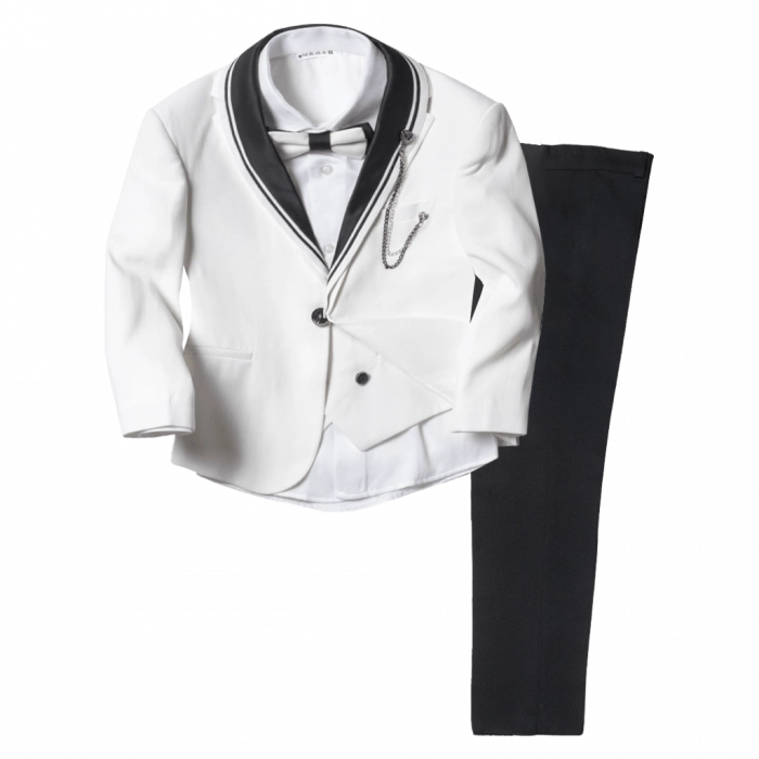 Παιδικό κοστούμι για αγόρια Μύκονος Λευκό 10-14 κοστούμια παραγαμπράκια για γάμους βαφτίσεις ολοκληρωμένο σετ ετών