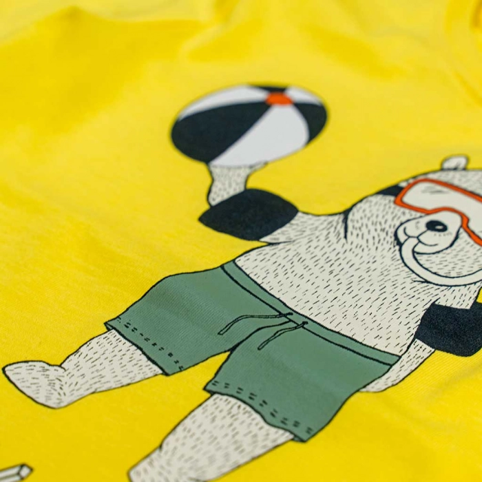 Παιδική μπλούζα Name it για αγόρια Happy swim κίτρινο αγορίστικες μπλούζες καλοκαιρινές tshirt επώνυμα online