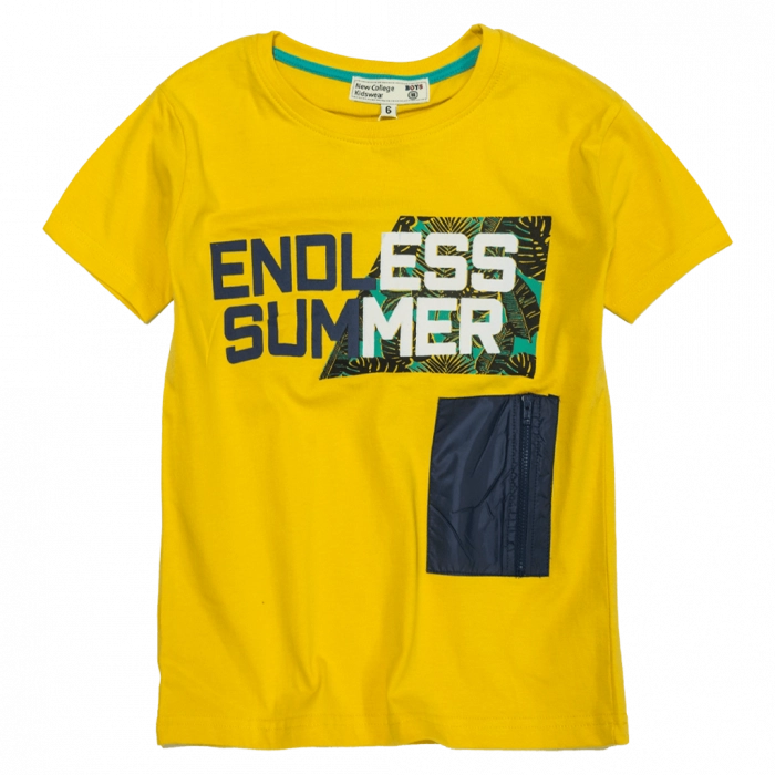 Παιδική μπλούζα New College για αγόρια Endless Summer κίτρινο αγορίστικες μπλούζες καλοκαιρινές tshirt επώνυμα online
