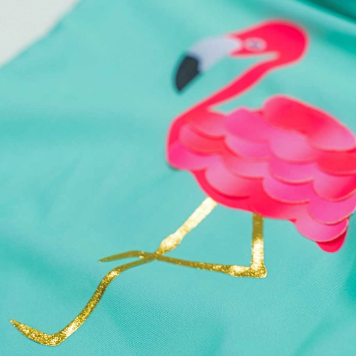 Παιδικό μαγιό Minoti για κορίτσια flamingo τυρκουάζ για θάλασσα προστασία UV ήλιο ρούχα για παραλία ετών2