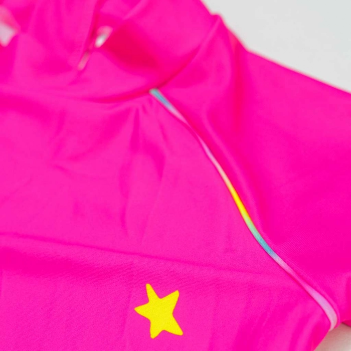 Παιδικό μαγιό Minoti για κορίτσια ολόσωμο unicorn star φούξια για θάλασσα προστασία UV ήλιο ρούχα για παραλία ετών3