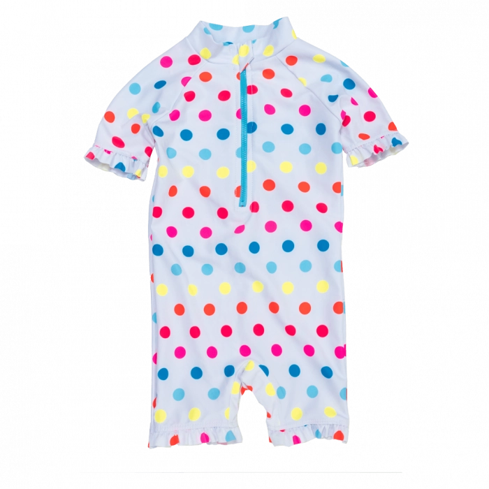 Παιδικό μαγιό ολόσωμο Minoti για κορίτσια dots για θάλασσα προστασία UV ήλιο ρούχα για παραλία ετών