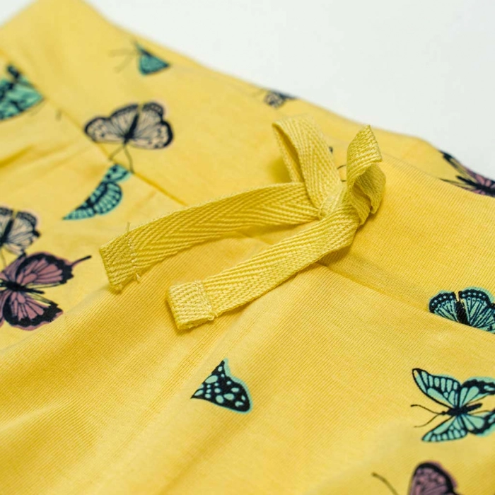 Παιδικό σορτς Name it για κορίτσια Butterflies κίτρινο κοριτσίστικα κοντά απλά μακό online 4 χρονών (2)