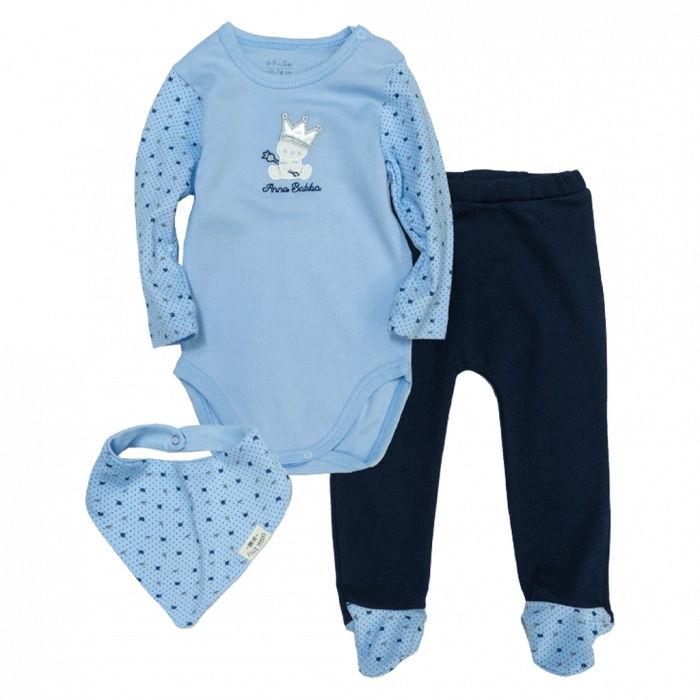Βρεφικό σετ για αγόρια KIng bear γαλάζιο για μωράκια σετάκια νεογέννητα μηνών δώρο Online