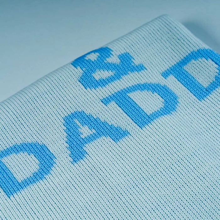 Βρεφική κουβέρτα Mommy Daddy για αγόρια γαλάζιο κουβερτούλες αγκαλιάς για αγοράκια ζεστές για δώρο (2)