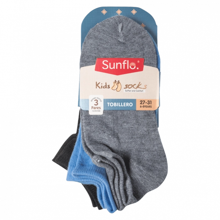3 Παιδικές κάλτσες σοσόνια για αγόρια Tobillero γκρι γαλάζιο μαύρο αγορίστικα καθημερινά Online