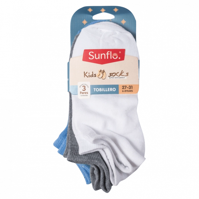 3 Παιδικές κάλτσες σοσόνια για αγόρια Tobillero άσπρο γκρι γαλάζιο αγορίστικα καθημερινά Online