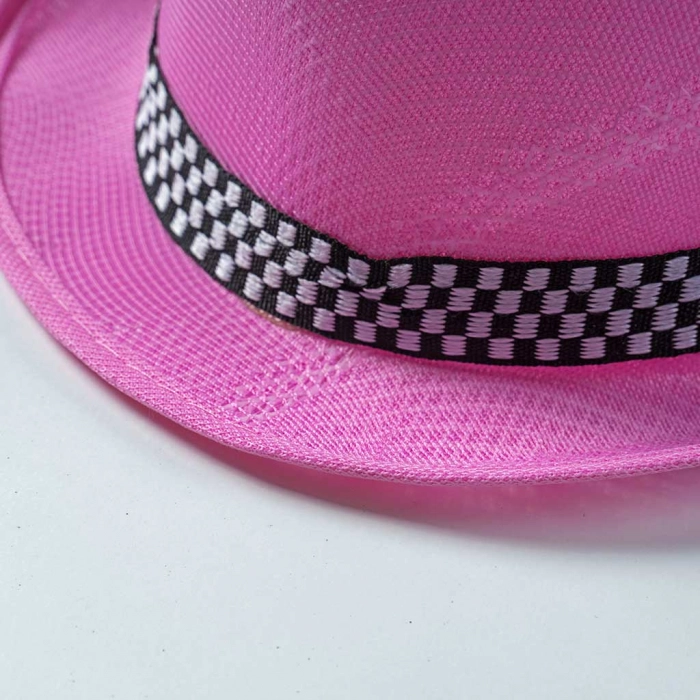 Παιδικό καπέλο για κορίτσια Chess ροζ ψάθινα κοριτσίστικα online (3)
