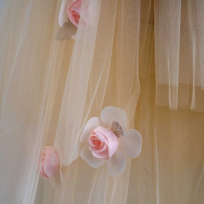 Παιδικό φόρεμα για κορίτσια Δελφίς ροζ βαπτιστικά ακριβά αμπιγέ φορέματα για γάμους βαφτίσεις παρανυφάκια (4)