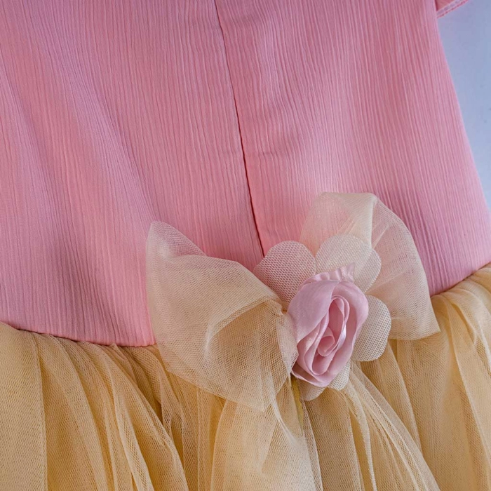 Παιδικό φόρεμα για κορίτσια Δελφίς ροζ βαπτιστικά ακριβά αμπιγέ φορέματα για γάμους βαφτίσεις παρανυφάκια (1)