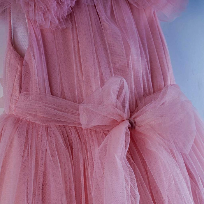 Παιδικό φόρεμα για κορίτσια Ωραιάνθη ρόζ πούδρα βαπτιστικά ακριβά αμπιγέ φορέματα γάμους βαφτίσεις παρανυφάκια (1)