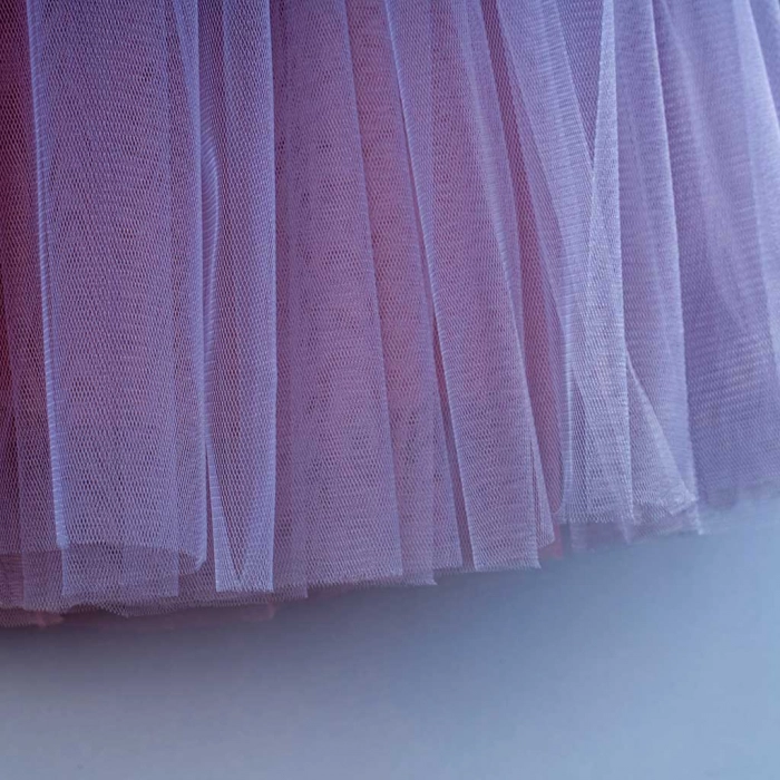 Παιδικό φόρεμα για κορίτσια Vanessa ροζ-γκρι βαπτιστικά ακριβά αμπιγέ φορέματα για γάμους βαφτίσεις παρανυφάκια (5)