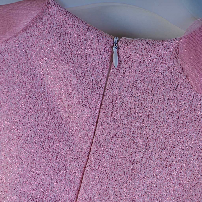 Παιδικό φόρεμα για κορίτσια Vanessa ροζ-γκρι βαπτιστικά ακριβά αμπιγέ φορέματα για γάμους βαφτίσεις παρανυφάκια (1)