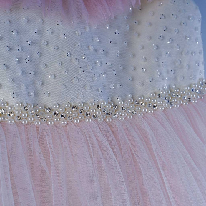 Παιδικό φόρεμα για κορίτσια Ισμύνη ροζ βαπτιστικά ακριβά αμπιγέ φορέματα για γάμους βαφτίσεις παρανυφάκια (1)