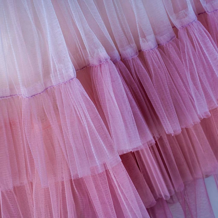 Παιδικό φόρεμα για κορίτσια Ισμύνη ροζ βαπτιστικά ακριβά αμπιγέ φορέματα για γάμους βαφτίσεις παρανυφάκια (2)