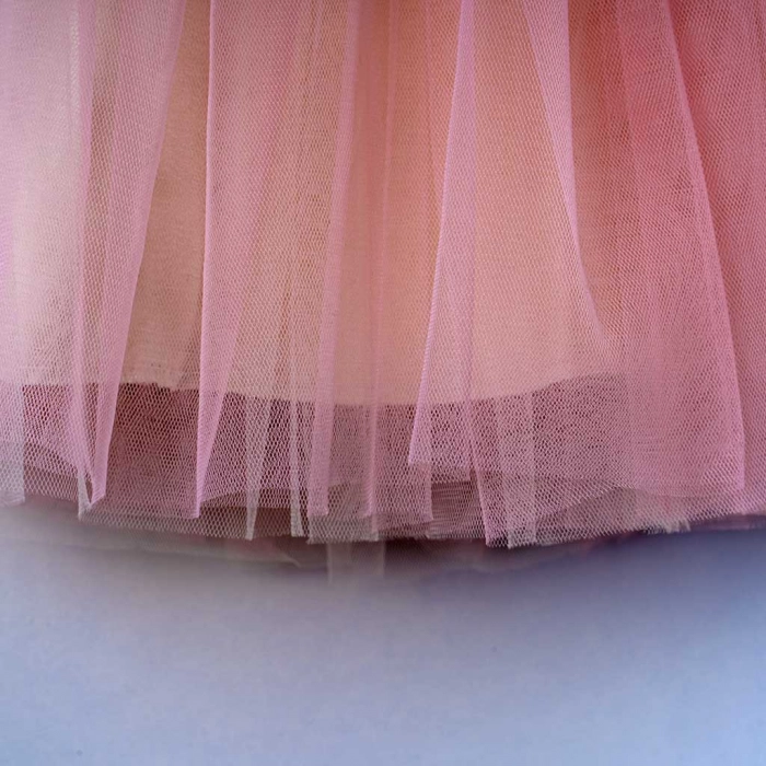 Παιδικό φόρεμα για κορίτσια Vanessa ροζ-μπεζ βαπτιστικά ακριβά αμπιγέ φορέματα για γάμους βαφτίσεις παρανυφάκια (5)