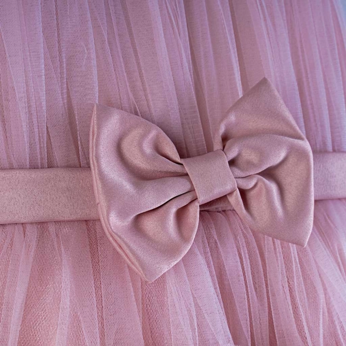 Παιδικό φόρεμα για κορίτσια Claudia ροζ βαπτιστικά ακριβά αμπιγέ φορέματα για γάμους βαφτίσεις παρανυφάκια (2)