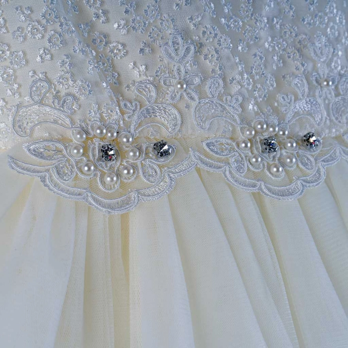 Παιδικό φόρεμα για κορίτσια Αλκυόνη άσπρο βαπτιστικά ακριβά αμπιγέ φορέματα για γάμους βαφτίσεις παρανυφάκια (2)