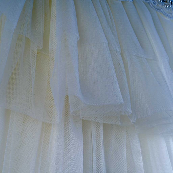 Παιδικό φόρεμα για κορίτσια Αλκυόνη άσπρο βαπτιστικά ακριβά αμπιγέ φορέματα για γάμους βαφτίσεις παρανυφάκια (4)