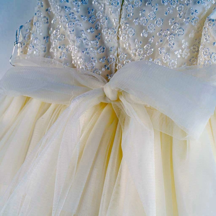 Παιδικό φόρεμα για κορίτσια Αλκυόνη άσπρο βαπτιστικά ακριβά αμπιγέ φορέματα για γάμους βαφτίσεις παρανυφάκια (1)