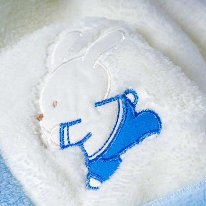 Παιδικό μπουρνούζι για αγόρια Little bunny άσπρο αγορίστικα ζεστά με ζώνη online (2)