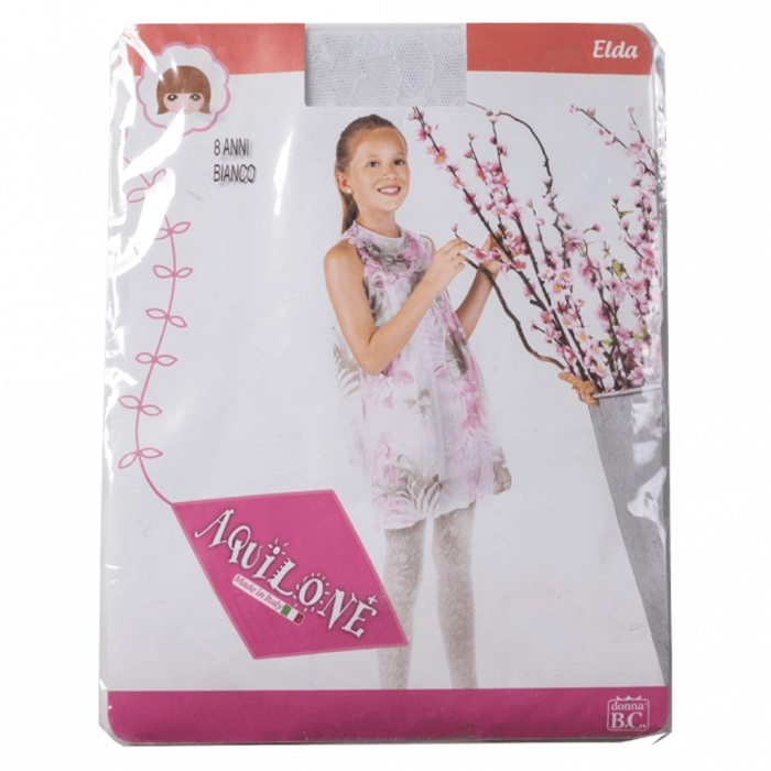 Παιδικά καλσόν για κορίτσια aquilone άσπρο λεπτό για φόρεμα  (1)