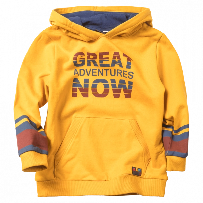Παιδική μπλούζα AKO για αγόρια Now κίτρινο μακρυμάνικές χειμωνιάτικές χρονών online οικονομικές φούτερ κουκούλα