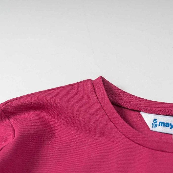 Παιδική μπλούζα Mayoral για κορίτσια Hearts φούξια λεπτές μπλούζες κοριτσίστικες μακρυμάνικες επώνυμες (3)