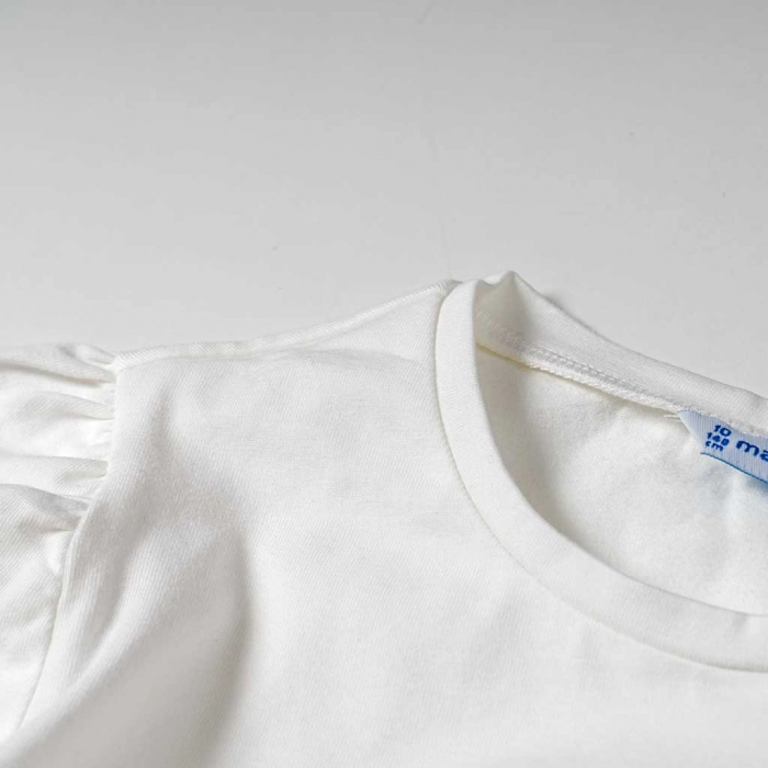 Παιδική μπλούζα Mayoral για κορίτσια Butterflies άσπρο λεπτές μπλούζες κοριτσίστικες μακρυμάνικες επώνυμες (2)