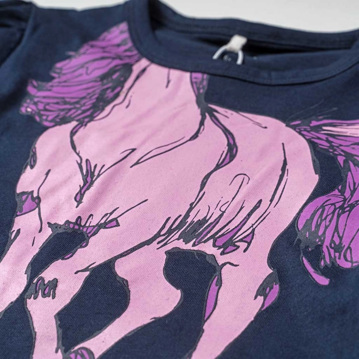 Παιδική μπλούζα Name It για κορίτσια Pink Horse μπλε εποχιακή καθημερινή άνετη βόλτα ετών online2