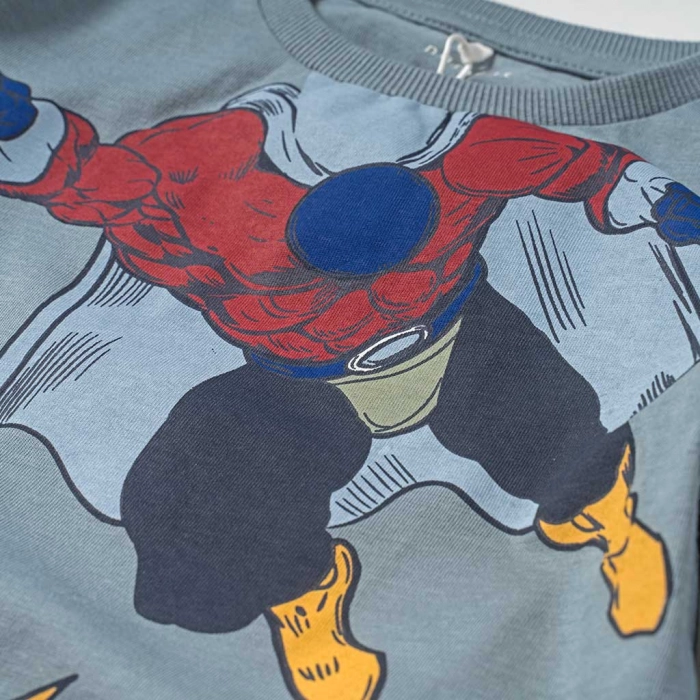 Παιδική μπλούζα Name It για αγόρια Superhero σιέλ καθημερινή εποχιακή άνετη βόλτες ετών online2