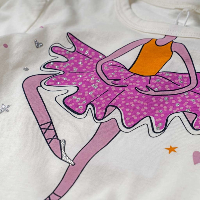 Παιδική μπλούζα Name It για κορίτσια Ballet κρεμ εποχιακή καθημερινή άνετη βόλτα ετών online (1)