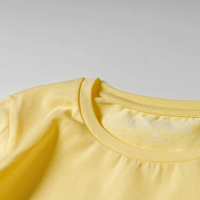 Παιδική μπλούζα Guess για κορίτσια 1981 κίτρινη άνετη καθημερινή εποχιακή επώνυμη ετών online (3)