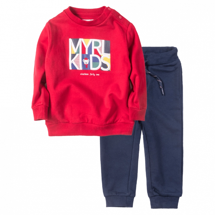 Βρεφικό σετ φόρμας Mayoral για αγόρια MYRL KIDS κόκκινο καθημερινό άνετο αθλητικό χειμωνιάτικο μηνών online1