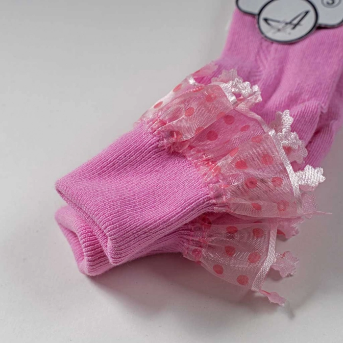 Παιδικές κάλτσες για κορίτσια Little Dots ροζ άνετες καθημερινές χαριτομένες ετών online2
