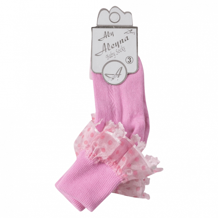 Παιδικές κάλτσες για κορίτσια Little Dots ροζ άνετες καθημερινές χαριτομένες ετών online1