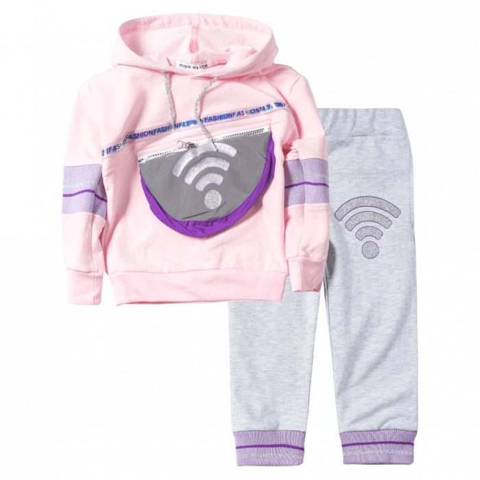 Παιδικό σετ φόρμας ΕΒΙΤΑ για κορίτσια wifi ροζ καθημερινό εποχιακό άνετο ζεστό ετών online1