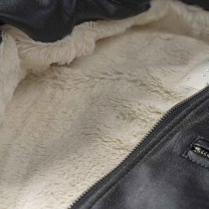 Παιδικό μπουφάν ΕΒΙΤΑ για κορίτσια Tin Pin μαύρο άνετο ζεστό χειμωνιάτικο ετών online3